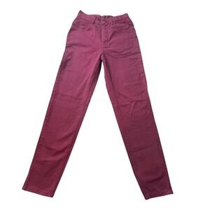 Vintage Lee Jeans Womens 5 Med Maroon Regular‎ Fit Tapered Leg High Rise USA 90s